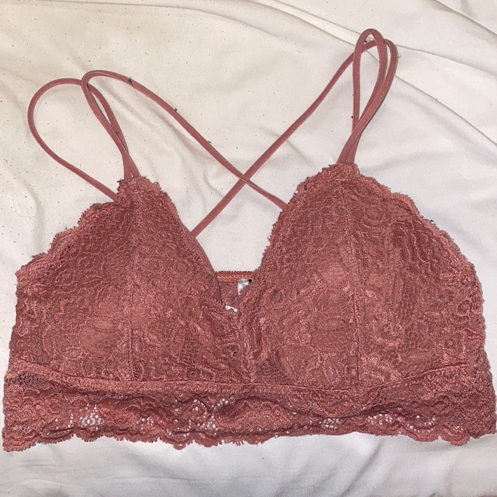 Elegant Rose Bralette with crisscross back